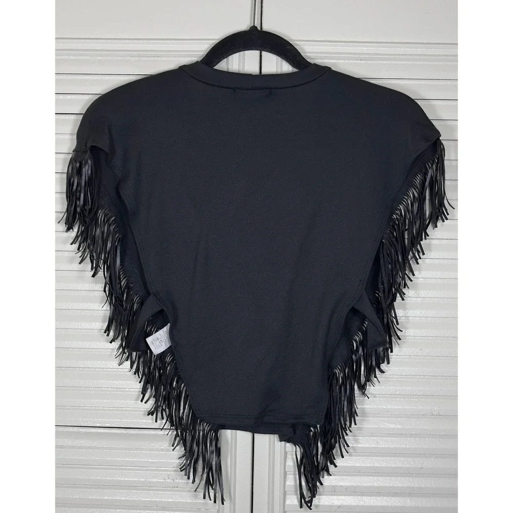 Julia By Love J Wild And Free Dreamer Bikercore Festival Rave Fringed Top Size M - Picture 3 of 7